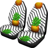Black Geometric Pineapple Pattern Print Universal Fit Car Seat Covers 102422