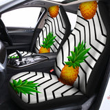 Black Geometric Pineapple Pattern Print Universal Fit Car Seat Covers 102422