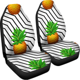 Black Geometric Pineapple Pattern Print Universal Fit Car Seat Covers 102422