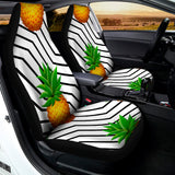 Black Geometric Pineapple Pattern Print Universal Fit Car Seat Covers 102422