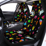 Black Girly Unicorn Pattern Print Universal Fit Car Seat Covers 102422