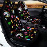 Black Girly Unicorn Pattern Print Universal Fit Car Seat Covers 102422