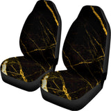 Black Gold Scratch Marble Print Universal Fit Car Seat Covers 102422