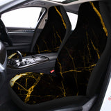 Black Gold Scratch Marble Print Universal Fit Car Seat Covers 102422