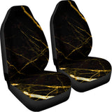 Black Gold Scratch Marble Print Universal Fit Car Seat Covers 102422
