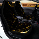 Black Gold Scratch Marble Print Universal Fit Car Seat Covers 102422
