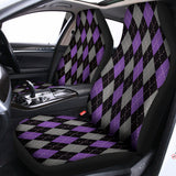 Black Grey And Purple Argyle Print Universal Fit Car Seat Covers 102422