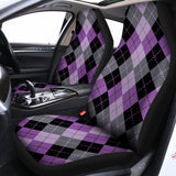 Black Grey And Violet Argyle Print Universal Fit Car Seat Covers 102422