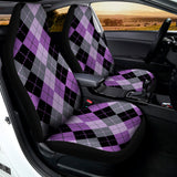 Black Grey And Violet Argyle Print Universal Fit Car Seat Covers 102422