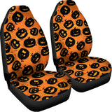 Black Halloween Pumpkin Pattern Print Universal Fit Car Seat Covers 102422