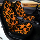 Black Halloween Pumpkin Pattern Print Universal Fit Car Seat Covers 102422