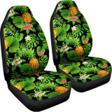 Black Hawaiian Pineapple Pattern Print Universal Fit Car Seat Covers 102422