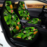 Black Hawaiian Pineapple Pattern Print Universal Fit Car Seat Covers 102422