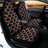 Black Mermaid Scales Pattern Print Universal Fit Car Seat Covers 102422