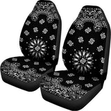 Black Paisley Bandana Print Universal Fit Car Seat Covers 102422