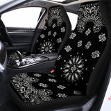 Black Paisley Bandana Print Universal Fit Car Seat Covers 102422