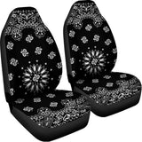 Black Paisley Bandana Print Universal Fit Car Seat Covers 102422