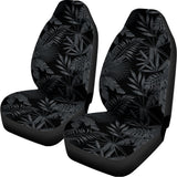 Black Palm Leaf Aloha Pattern Print Universal Fit Car Seat Covers 102422