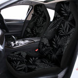 Black Palm Leaf Aloha Pattern Print Universal Fit Car Seat Covers 102422