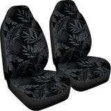 Black Palm Leaf Aloha Pattern Print Universal Fit Car Seat Covers 102422