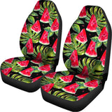 Black Palm Leaf Watermelon Pattern Print Universal Fit Car Seat Covers 102422