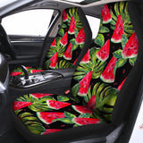 Black Palm Leaf Watermelon Pattern Print Universal Fit Car Seat Covers 102422