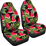 Black Palm Leaf Watermelon Pattern Print Universal Fit Car Seat Covers 102422