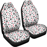Black Paw And Heart Pattern Print Universal Fit Car Seat Covers 102422