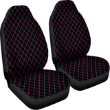 Black Pink And Blue Argyle Pattern Print Universal Fit Car Seat Covers 102422