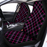 Black Pink And Blue Tartan Pattern Print Universal Fit Car Seat Covers 102422