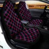 Black Pink And Blue Tartan Pattern Print Universal Fit Car Seat Covers 102422