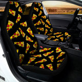 Black Pizza Pattern Print Universal Fit Car Seat Covers 102422