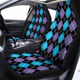 Black Purple And Blue Argyle Print Universal Fit Car Seat Covers 102422