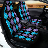 Black Purple And Blue Argyle Print Universal Fit Car Seat Covers 102422