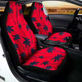 Black Red Palm Tree Pattern Print Universal Fit Car Seat Covers 102422