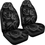 Black Rose Print Universal Fit Car Seat Covers 102422