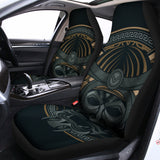 Black Samurai Mask Print Universal Fit Car Seat Covers 102422