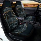 Black Samurai Mask Print Universal Fit Car Seat Covers 102422