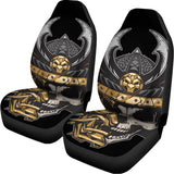 Black Samurai Skull Print Universal Fit Car Seat Covers 102422
