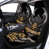 Black Samurai Skull Print Universal Fit Car Seat Covers 102422