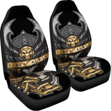 Black Samurai Skull Print Universal Fit Car Seat Covers 102422