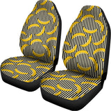 Black Striped Banana Pattern Print Universal Fit Car Seat Covers 102422