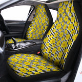 Black Striped Daffodil Pattern Print Universal Fit Car Seat Covers 102422