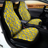 Black Striped Daffodil Pattern Print Universal Fit Car Seat Covers 102422
