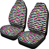 Black Striped Ice Cream Pattern Print Universal Fit Car Seat Covers 102422