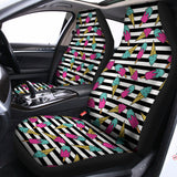 Black Striped Ice Cream Pattern Print Universal Fit Car Seat Covers 102422