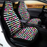 Black Striped Ice Cream Pattern Print Universal Fit Car Seat Covers 102422