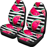 Black Striped Watermelon Pattern Print Universal Fit Car Seat Covers 102422