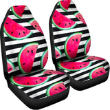 Black Striped Watermelon Pattern Print Universal Fit Car Seat Covers 102422