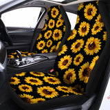 Black Sunflower Pattern Print Universal Fit Car Seat Covers 102422
